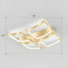 Trendy Rectangle Curved Gold LED Flush Mount Light Image - 10