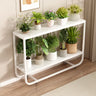 Trendy Rectangle Metal Rolling 2 Tier Plant Stand Black Image - 3