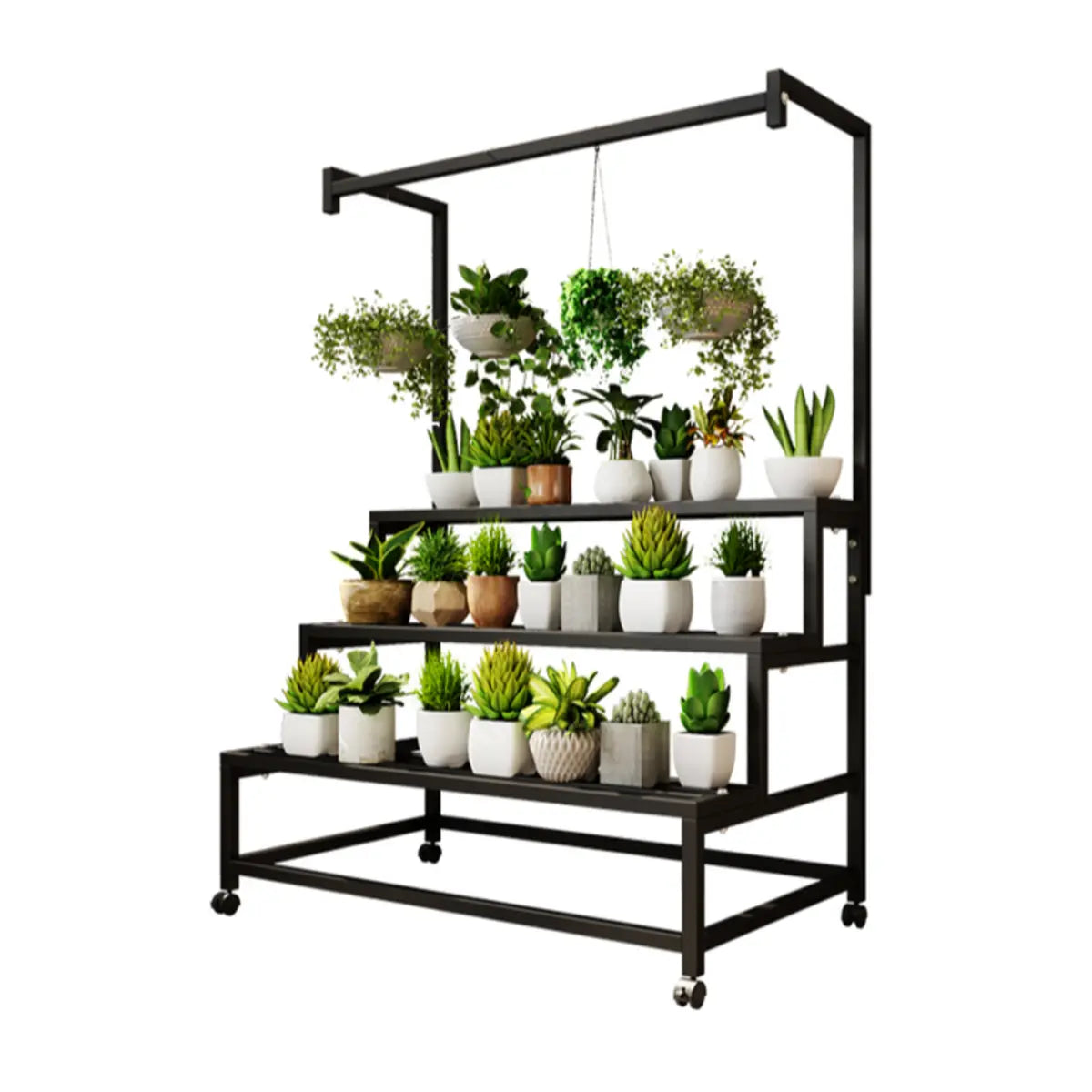 Trendy Rectangle Metal Rolling Storage Plant Stand Image - 10