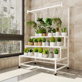 Trendy Rectangle Metal Rolling Storage Plant Stand Image - 12