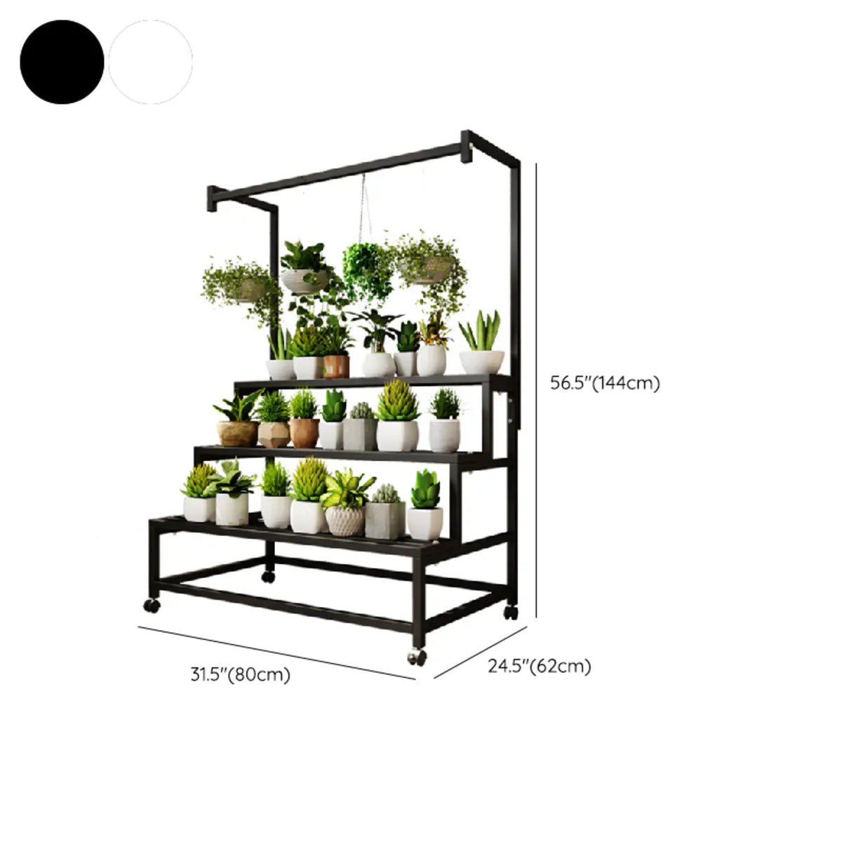 Trendy Rectangle Metal Rolling Storage Plant Stand 