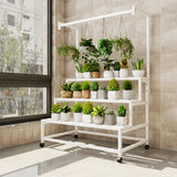 Trendy Rectangle Metal Rolling Storage Plant Stand Image - 3