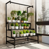 Trendy Rectangle Metal Rolling Storage Plant Stand Image - 5