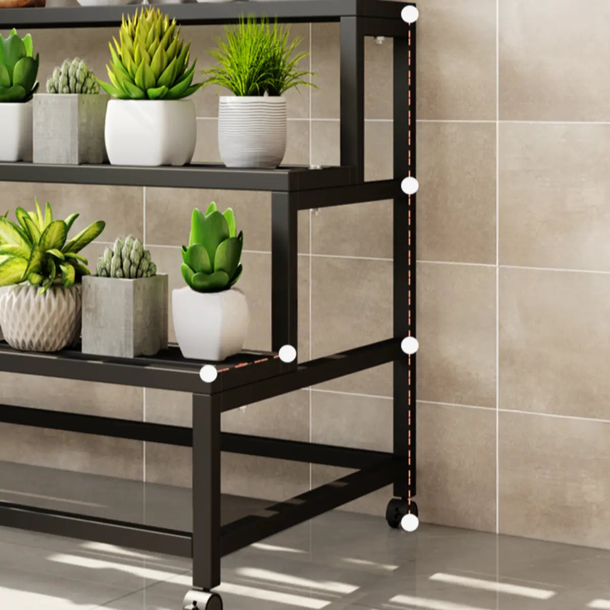 Trendy Rectangle Metal Rolling Storage Plant Stand Image - 8