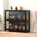 Trendy Rectangular Metal Black Curio Display Cabinet Image - 11