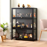 Trendy Rectangular Metal Black Curio Display Cabinet Image - 18