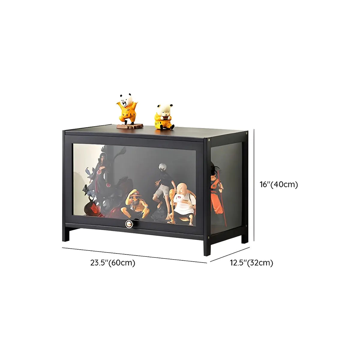 Trendy Rectangular Metal Black Curio Display Cabinet 