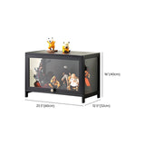 Trendy Rectangular Metal Black Curio Display Cabinet #size