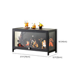 Trendy Rectangular Metal Black Curio Display Cabinet Image - 26