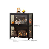 Trendy Rectangular Metal Black Curio Display Cabinet Image - 28