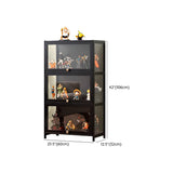 Trendy Rectangular Metal Black Curio Display Cabinet Image - 31