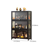 Trendy Rectangular Metal Black Curio Display Cabinet Image - 32