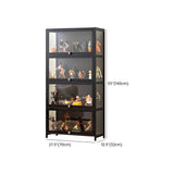 Trendy Rectangular Metal Black Curio Display Cabinet Image - 35