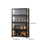 Trendy Rectangular Metal Black Curio Display Cabinet Image - 36