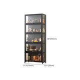 Trendy Rectangular Metal Black Curio Display Cabinet Image - 38