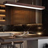 Trendy Rectangular Wooden LED Island Pendant Light Image - 11