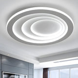 Trendy Ripple White Round LED Flush Mount Ceiling Light Image - 1