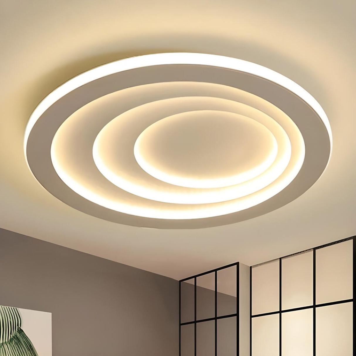 Trendy Ripple White Round LED Flush Mount Ceiling Light Image - 2