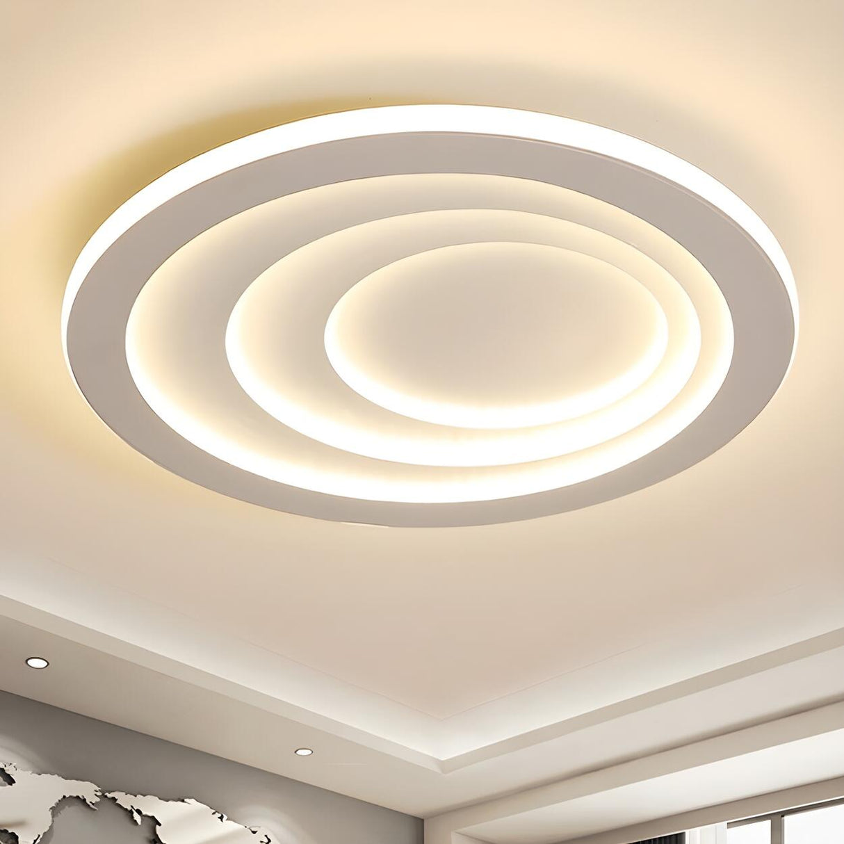 Trendy Ripple White Round LED Flush Mount Ceiling Light Image - 4