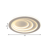 Trendy Ripple White Round LED Flush Mount Ceiling Light Image - 6