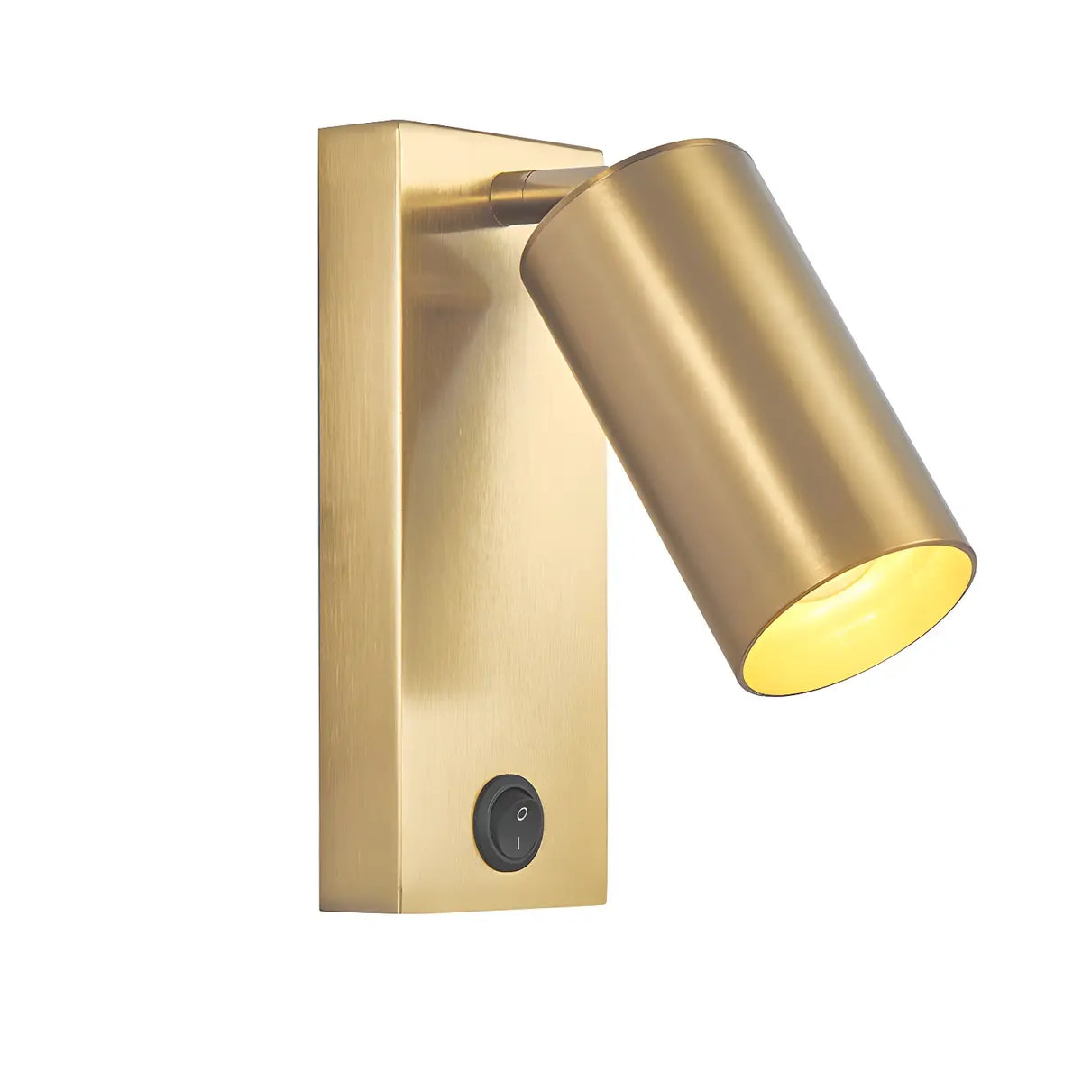 Trendy Rotating Cylinder Brass Bedside Reading Wall Sconce Image - 5