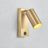 Trendy Rotating Cylinder Brass Bedside Reading Wall Sconce Image - 6