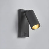 Trendy Rotating Cylinder Brass Bedside Reading Wall Sconce Image - 7