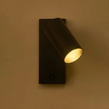 Trendy Rotating Cylinder Brass Bedside Reading Wall Sconce Image - 8