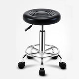 Trendy Round Chrome Office Stool Black Adjustable Seat Image - 11