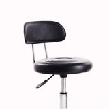 Trendy Round Chrome Office Stool Black Adjustable Seat Image - 13