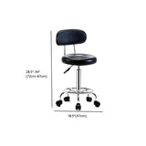 Trendy Round Chrome Office Stool Black Adjustable Seat #size