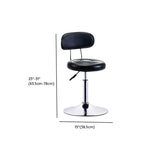 Trendy Round Chrome Office Stool Black Adjustable Seat Image - 16