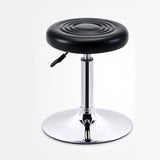 Trendy Round Chrome Office Stool Black Adjustable Seat Image - 5