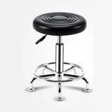 Trendy Round Chrome Office Stool Black Adjustable Seat Image - 9