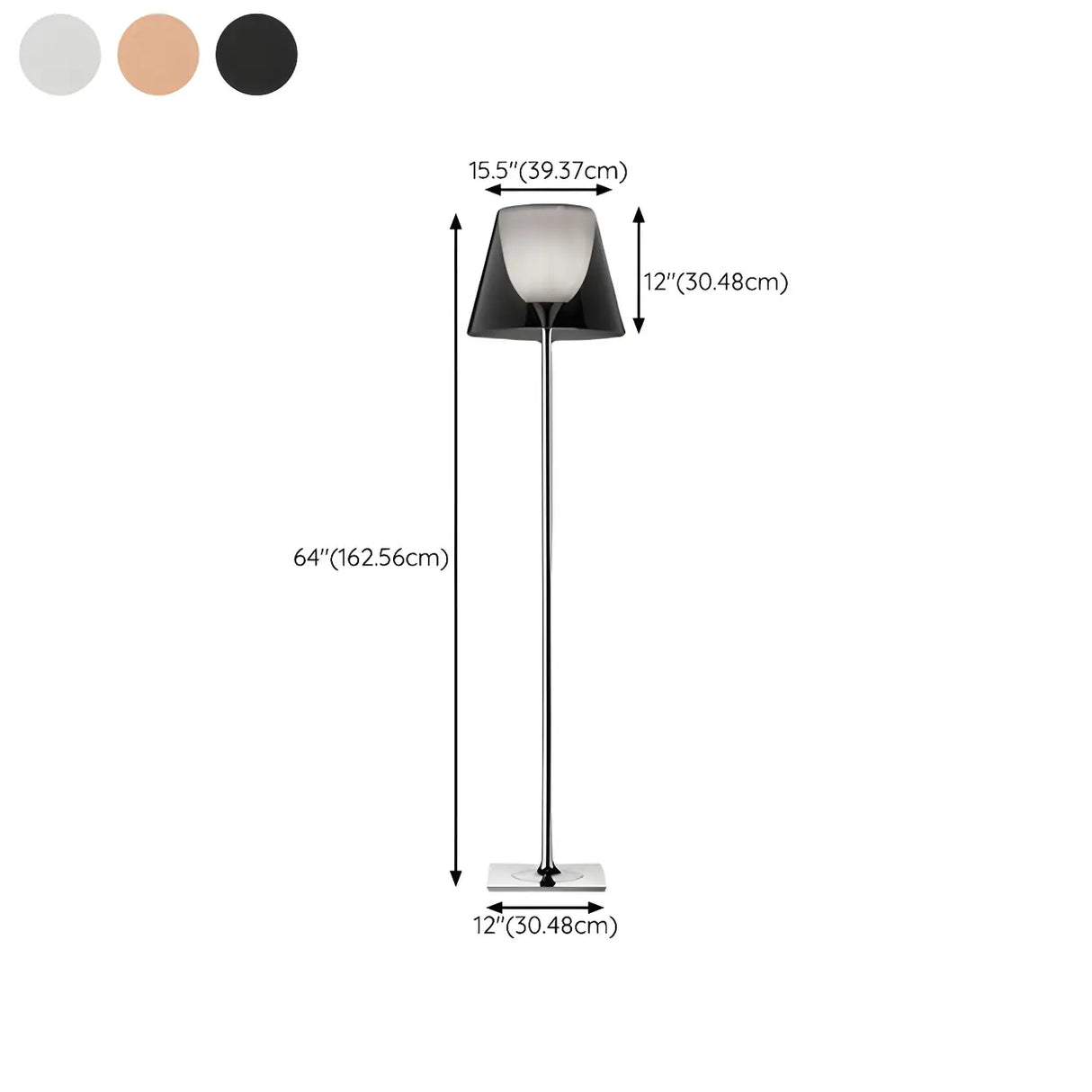 Trendy Smoked Aluminum Shade Chrome LED Floor Lamp 