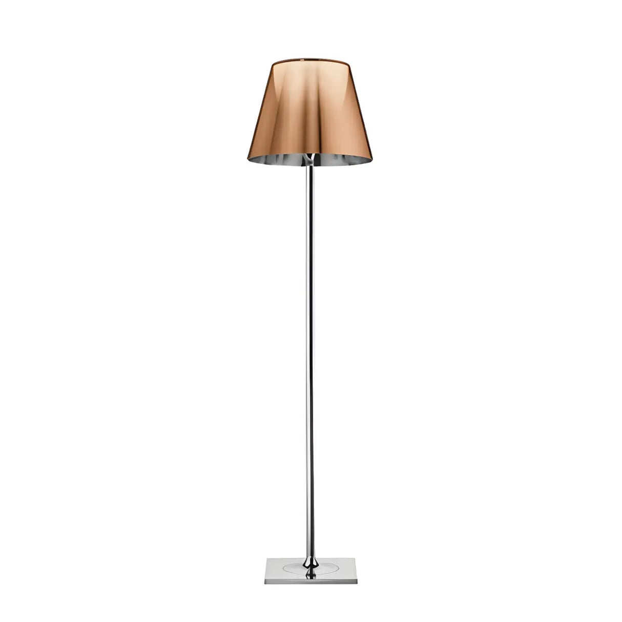 Trendy Smoked Aluminum Shade Chrome LED Floor Lamp Image - 5