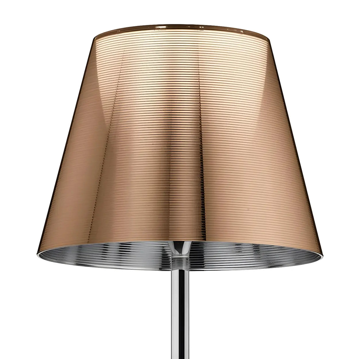 Trendy Smoked Aluminum Shade Chrome LED Floor Lamp Image - 7