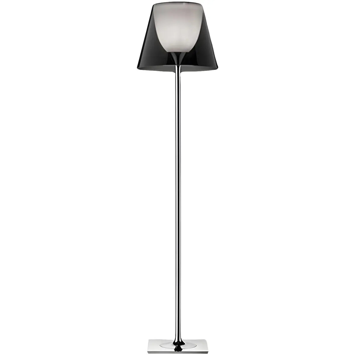 Trendy Smoked Aluminum Shade Chrome LED Floor Lamp Image - 8