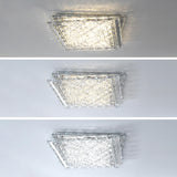 Trendy Square Steel Crystal Flush Mount Ceiling Light Image - 4