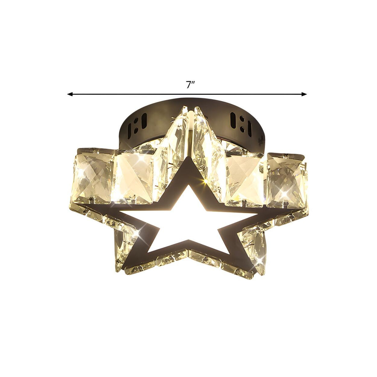 Trendy Star Crystal Chrome LED Flush Mount Ceiling Lamp Image - 4