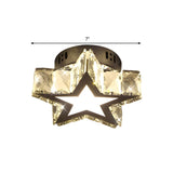 Trendy Star Crystal Chrome LED Flush Mount Ceiling Lamp Image - 4