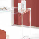 Trendy Transparent Rectangular Acrylic Writing Desk Image - 5