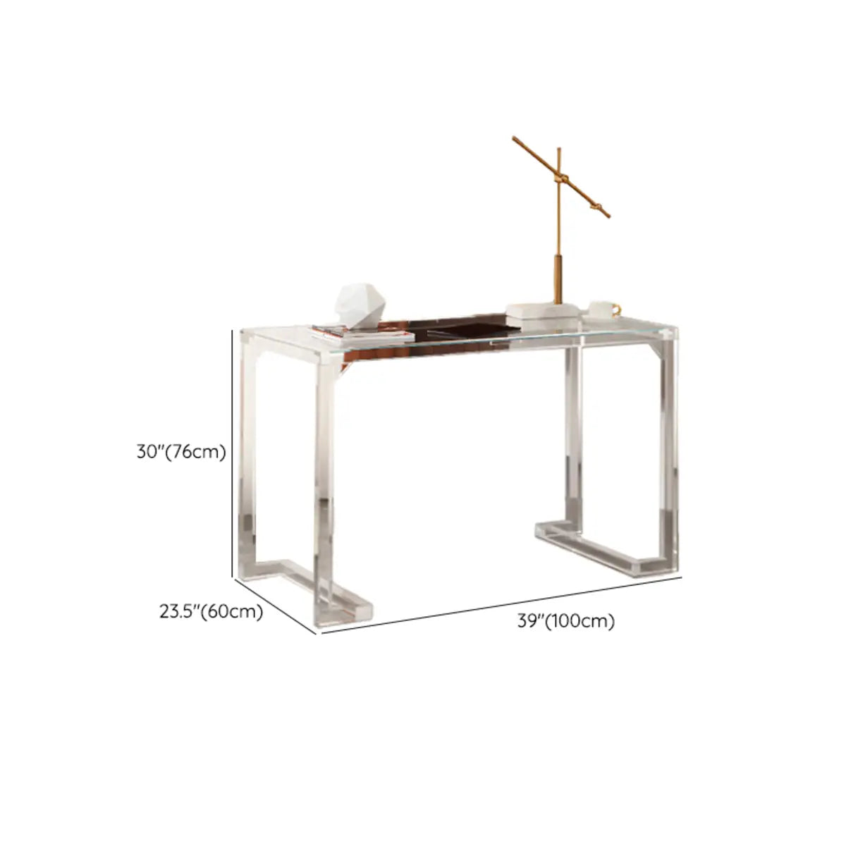 Trendy Transparent Rectangular Acrylic Writing Desk 