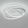 Trendy White Circular 3-Light LED Semi-Flush Mount Lamp Image - 2