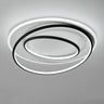 Trendy White Circular 3-Light LED Semi-Flush Mount Lamp Image - 3