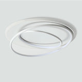 Trendy White Circular 3-Light LED Semi-Flush Mount Lamp Image - 7