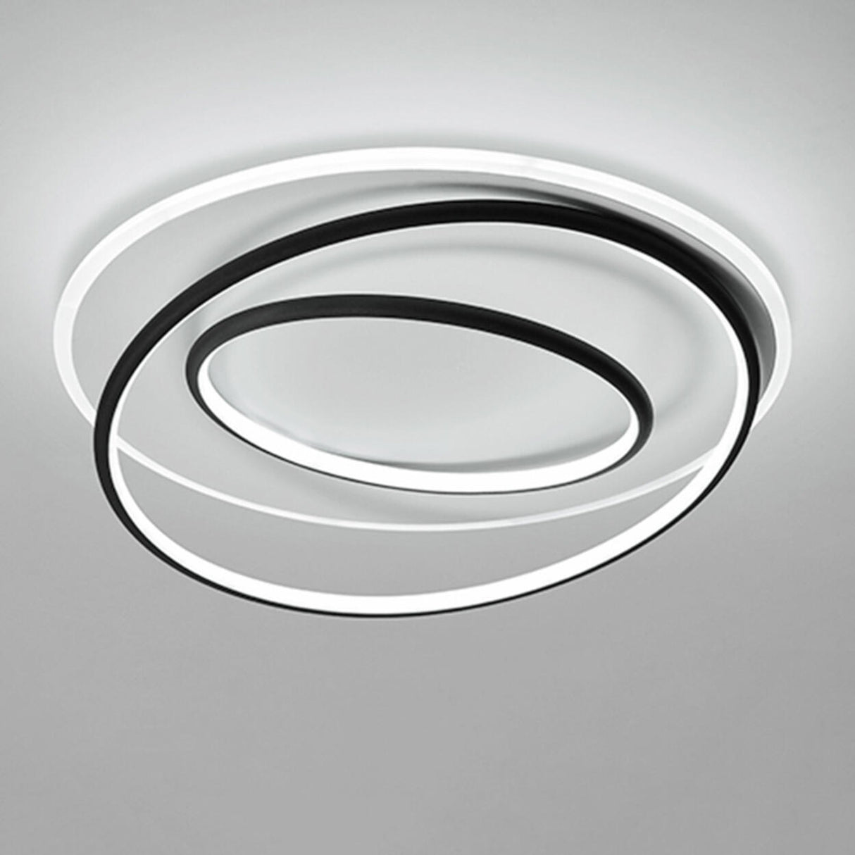 Trendy White Circular 3-Light LED Semi-Flush Mount Lamp Image - 8