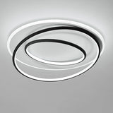 Trendy White Circular 3-Light LED Semi-Flush Mount Lamp Image - 8