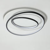 Trendy White Circular 3-Light LED Semi-Flush Mount Lamp Image - 9