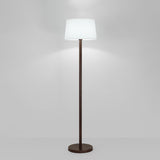 Trendy White Cylinder Walnut Metal Floor Lamp Image - 2